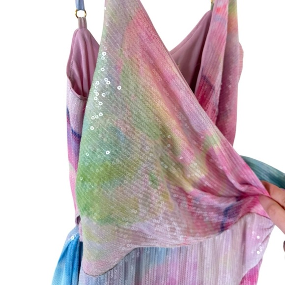 Hutch Alden Rainbow Sequin Maxi Wrap Dress - Picture 11 of 12